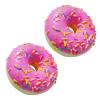 2 Pcs Pink Fake Donuts,Stress Relief Donuts Simulation Donuts Artificial Doughnuts Dessert Cake Party Favors Decoration Faux Donuts Food Props Kitchen view 1