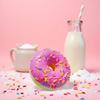 2 Pcs Pink Fake Donuts,Stress Relief Donuts Simulation Donuts Artificial Doughnuts Dessert Cake Party Favors Decoration Faux Donuts Food Props Kitchen view 2
