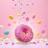 2 Pcs Pink Fake Donuts,Stress Relief Donuts Simulation Donuts Artificial Doughnuts Dessert Cake Party Favors Decoration Faux Donuts Food Props Kitchen view 3