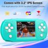 Great Boy 16 Bit Handheld Game for Kids, 3.2'' IPS Large Screen, Built-in 100 Classic Video Games, Rechargeable Gaming Player for Boys Girls, Ideal Gift for Easter Birthday Christmas (Cyan) view 3