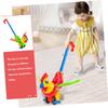 FUNOMOCYA Cartoon Rooster Walker Push Rod Detachable Guide Animal Design Pulling Cart for Early Learning and Balance Development Random Color view 3