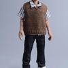 1/12 Scale Male Clothing for 6-inches Action Figure Body, 1/12 Man Action Figure Knit Vest / Sweatshirt Sweater (Coffee, Waistcoat) view 2