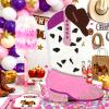 3D Pink Cowgirl Boot Piatafor Western World Theme Party Decorations, Large Glitter Cowgirl Hat & Boot Party Supplies, Let's Go Girls Birthday Decorations, Rustic Ranch Photo Props with Stick view 2