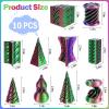 10 Pack 3D Printed Spiral Fidget Toys Set Impossible Magic Passthrough Stress Relief Toy for Anxiety Relaxing,Cuboid,Cylinder,Cone,Cube,Wave,Whirlwind,Pyramid,Gourd,Triangle,Quadrilateral(HLL) view 2
