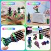 10 Pack 3D Printed Spiral Fidget Toys Set Impossible Magic Passthrough Stress Relief Toy for Anxiety Relaxing,Cuboid,Cylinder,Cone,Cube,Wave,Whirlwind,Pyramid,Gourd,Triangle,Quadrilateral(HLL) view 4
