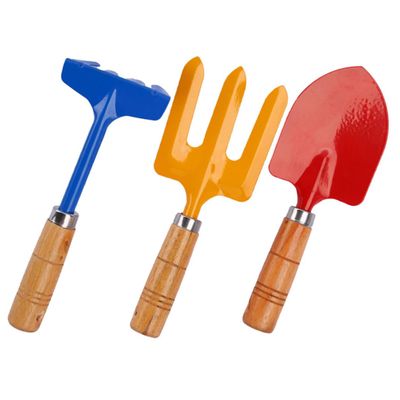 Beaupretty Colored Metal Sand Shovels with Wooden Handles Portable Mini Beach Sandbox Tools for Safe and Gardening and Outdoor Digging Play Gift for Boys
