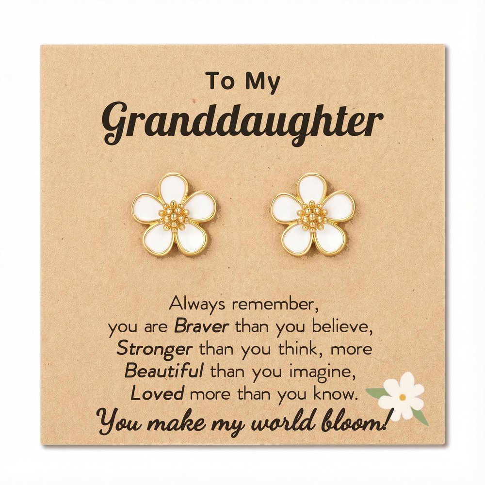 HGDEER Flower Stud Earrings for Girls Kid, Hypoallergenic Kids Granddaughter Gifts from Grandma Teen Tween Toddler Year Old Girl Birthday Christmas Stocking Stuffers Jewelry Trendy Stuff Cool Cute