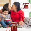 ORFOFE Realistic Wooden Dial Phone for Educational Pretend Play Telephone Interactive Intelligence Finger Flexibility Exercise Strawberry Red view 2