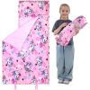 Toddler Nap Mat with Pillow and Minky Blanket, Large 54.7''x33.4'' Kids Sleeping Bag, Washable, Roll up, Sleeping Mat for Boys & Girls, for Daycare Preschool, Kindergarten, CampingUnicorn view 1