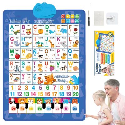 2025 New Talking Wall Chart for Kids  English & Spanish Learning Poster with Songs, ABCs, Numbers, Animal Words & Piano (C)