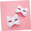BESPORTBLE 12pcs DIY Paintable Cat Half Masks for Halloween Party Blank Pulp Craft Masks Safe Premium Paper Material Use Masquerade Props for Creative Face Painting and Costume Decoration view 4