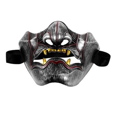 Abaodam Japanese Hannya Cosplay Mask Unisex Half Face Costume Prop for Halloween Party Masquerade Music Festivals and Theater Performances