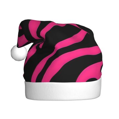 Adult plush Christmas hat YYHWHJDE Zebra Tiger Leopard pink Printing soft and comfortable for parties dances Halloween