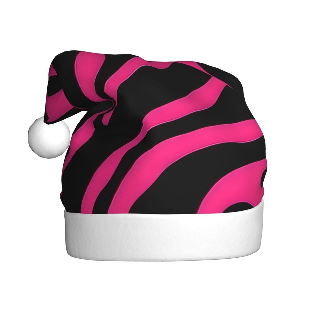 Adult plush Christmas hat YYHWHJDE Zebra Tiger Leopard pink Printing soft and comfortable for parties dances Halloween