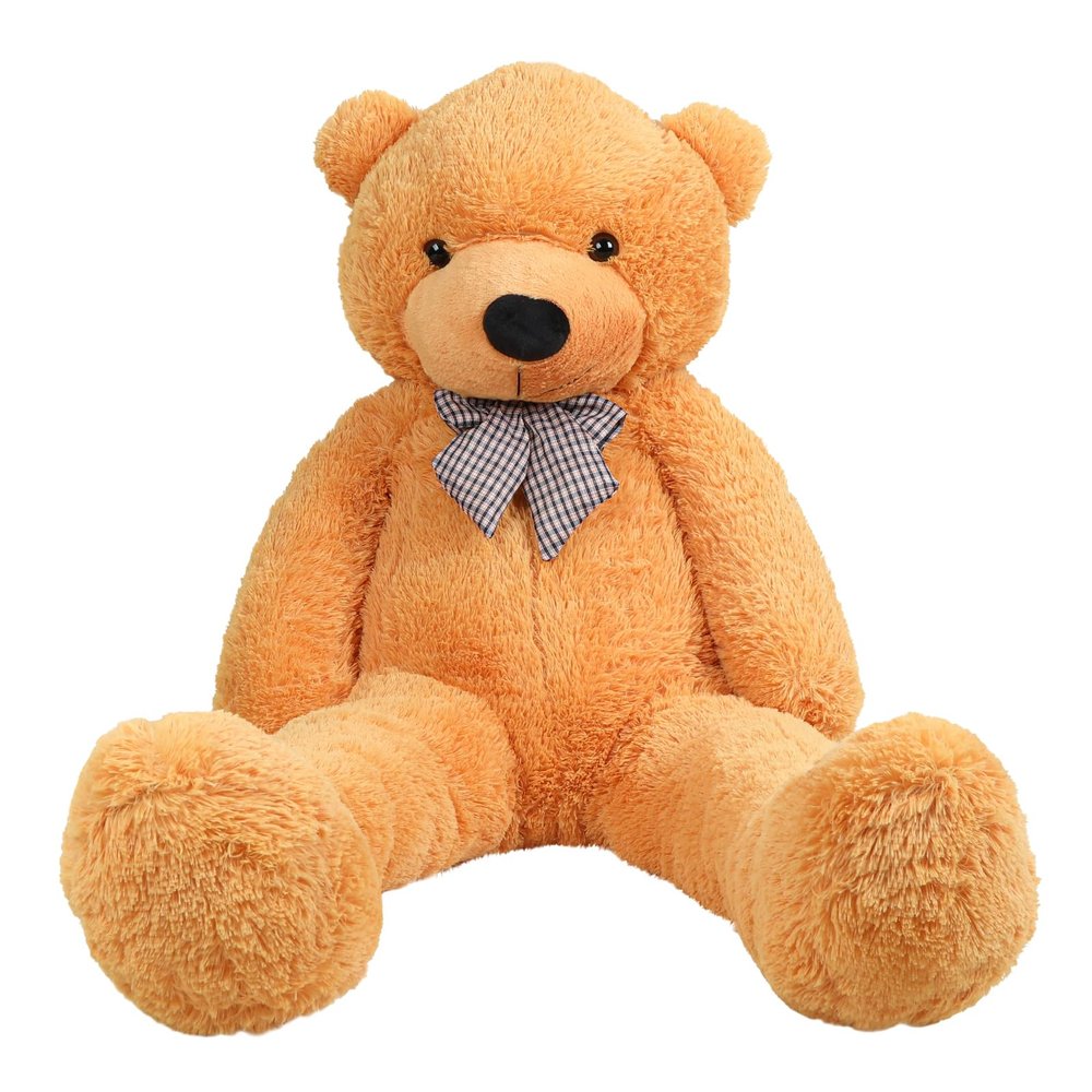 47"/55" Bow Tie Giant Teddy Bear,Large Big Teddy Bear Plush, Lifesize Stuffed Animals,Large Stuffed Bear Plush Toys for Kid Christmas Birthday,Baby Shower, Birthday, Valentine Gift Light Brown 140cm