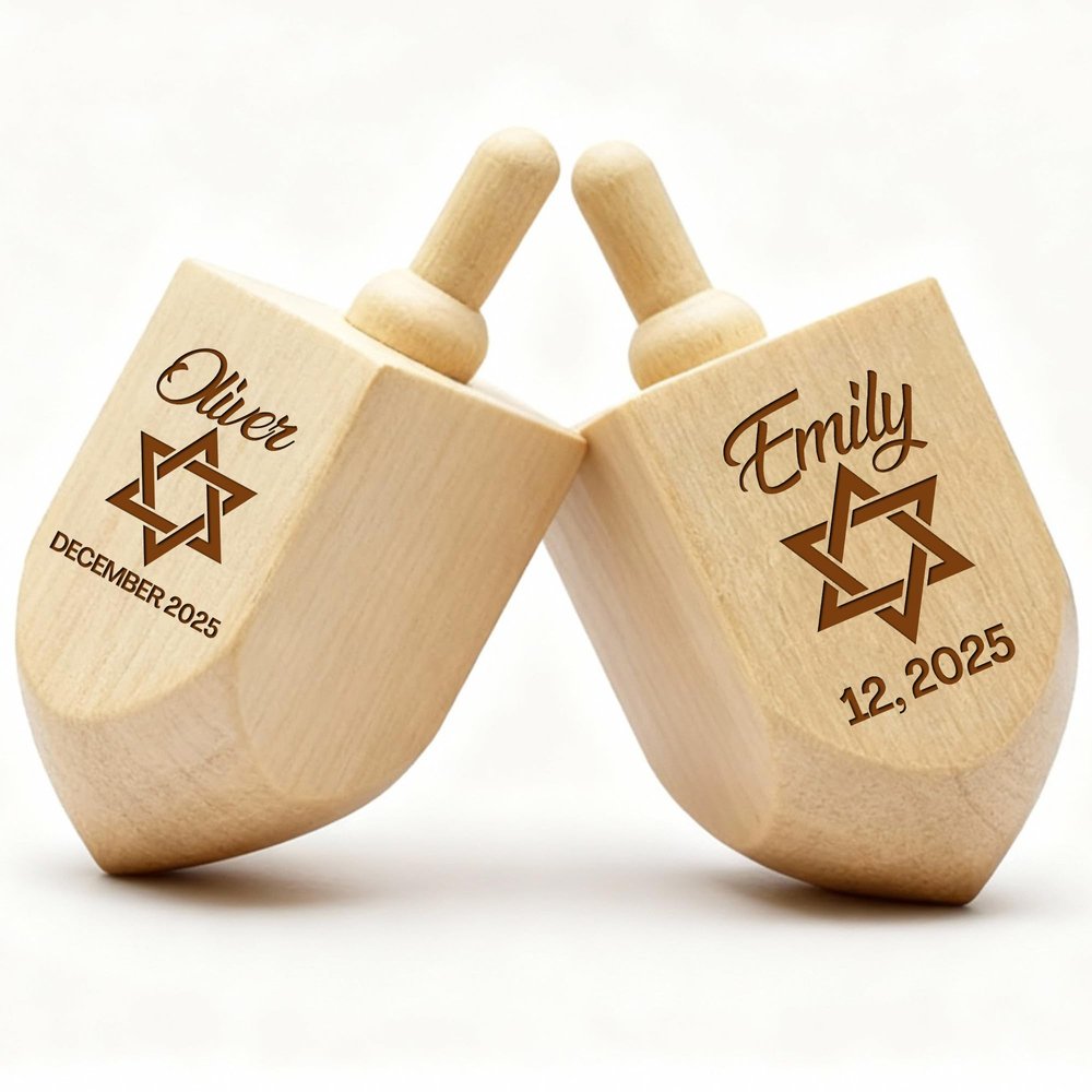 Personalized Wooden Dreidel with Star of David DesignCustom Engraved Hanukkah Dreidel with Name Unique for Kids, Friends, and Family Fun Hanukkah Game and Decorative Keepsake Display