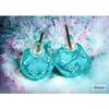 Chessex 54502 Mini-Poly D20 Pin Earrings, Translucent Blue-Green (Pair) view 1