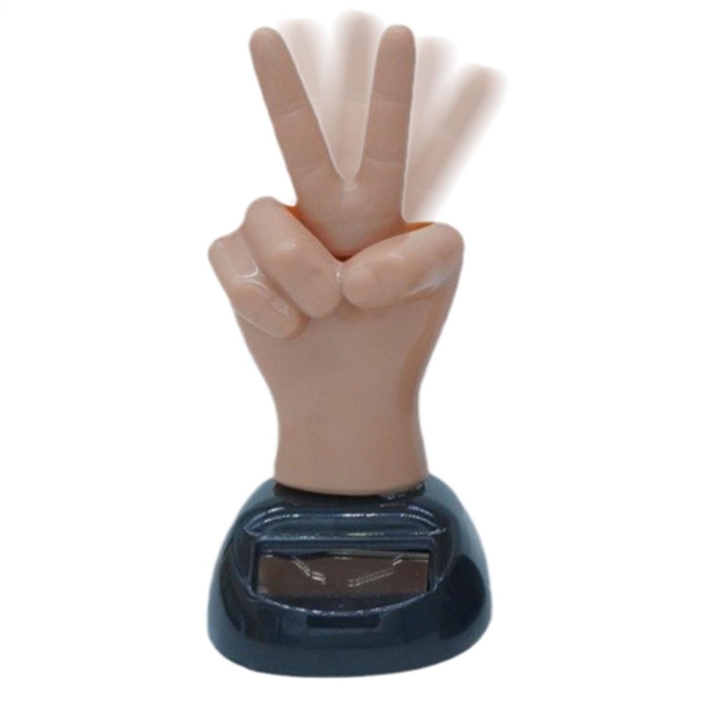 Waving Finger Dashboard - Solar Powered Car Toy, Funny Prank, Dancing Movement, Design | Table Car Interior Accessory, Ideal for Laughs Smiles for Office Home Vehicle Decoration Gift