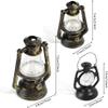 2 Pcs Miniature Lamps for Dollhouse,Doll House Miniature Retro Oil Lantern Dollhouse Accessories Scene Ornaments Dollhouse Miniature Scene Model Hurricane Lantern Kerosene Lamp view 3