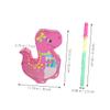 Cabilock Dinosaur Piata with Rod for Birthday Party Decorations Candy Game Carnival Supplies Pink Dinosaur Shape Festive Fun Scatter Sweets Prank view 2