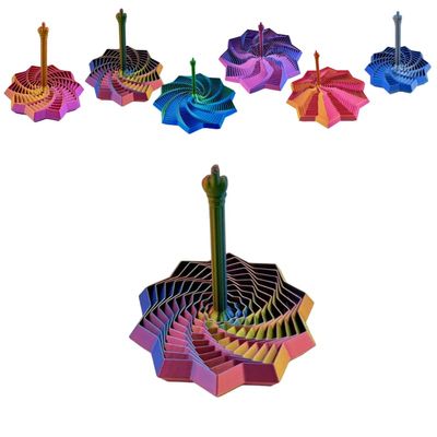 3D Printed Fidget Star Toy, Transformable Stress Relief Finger Toy with Knob Handle for Adults & Kids, 10.6cm Anti-Anxiety Sensory Play Middle Finger Handle (Colorful, 6.9in)