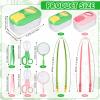 Halloscume 10 Sets Bug Catcher for Kids Students Insect Catching Kit Collector Bug Box with House, Butterfly Net, Tweezer, Cage Habitats Container Collection Explorer Gift (Pink,Green) view 2