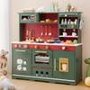Callales 35.8" Play Kitchen Set for Kids, Toddler Toy Kitchen, 23 in 1 Wooden Kitchen Playset with Toy Food and Cookware Accessories, Gift for Ages 3+ Girls Boys, Christmas Green view 1