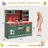 Callales 35.8" Play Kitchen Set for Kids, Toddler Toy Kitchen, 23 in 1 Wooden Kitchen Playset with Toy Food and Cookware Accessories, Gift for Ages 3+ Girls Boys, Christmas Green view 2