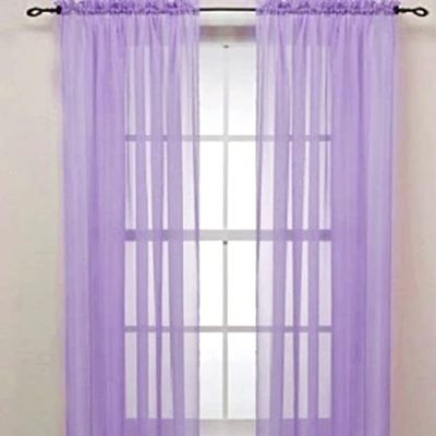 Iuokuby Simple Solid Liner Semi Sheer Curtains Gauze Tulle Fabric for Living Kids Baby Room Bedroom(1 Panel, W 100 x L 102 inch, Purple)