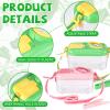 Halloscume 4 Sets Bug Catcher for Kids Students Insect Catching Kit Collector Bug Box with House, Butterfly Net, Tweezer, Cage Habitats Container Collection Explorer Gift (Pink,Green) view 3