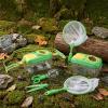 Halloscume 4 Sets Bug Catcher for Kids Students Insect Catching Kit Collector Bug Box with House, Butterfly Net, Tweezer, Cage Habitats Container Collection Explorer Gift (Pink,Green) view 4