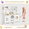 Callales 35.8" Play Kitchen Set for Kids, Toddler Toy Kitchen, 23 in 1 Wooden Kids Kitchen Playset with Toy Food and Cookware Accessories, Gift for Ages 3+ Girls Boys, White & Gold view 2