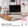 Holibanna 3pcs Mini Pretend Play Shopping Carts for Electroplated Iron Trolleys with Wheels Desk Accessory Holders for Pens Phones Sundries Pink Purple Green view 2