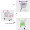 Holibanna 3pcs Mini Pretend Play Shopping Carts for Electroplated Iron Trolleys with Wheels Desk Accessory Holders for Pens Phones Sundries Pink Purple Green view 3