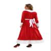 3Pcs Women Christmas Maid Costume,Party Fancy Christmas Mrs Santa Claus Red Waitress Outfit with Hat,White Apron (Large) view 2