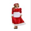 3Pcs Women Christmas Maid Costume,Party Fancy Christmas Mrs Santa Claus Red Waitress Outfit with Hat,White Apron (Large) view 4