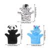 Abaodam 3Pcs Plush Animal Hand Puppets for Soft Educational with Realistic Zebra Hippo Panda Designs for Storytelling and Interactive Play view 2