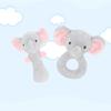 FOYTOKI 2pcs Plush Elephant Hand Rattle Soft Stuffed Educational Sensory Development for Newborn with Built Bells Stimulating Hand-Eye Coordination Safe Material view 2