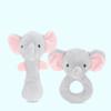 FOYTOKI 2pcs Plush Elephant Hand Rattle Soft Stuffed Educational Sensory Development for Newborn with Built Bells Stimulating Hand-Eye Coordination Safe Material view 3