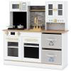 Costzon Kids Kitchen Playset, Little Chef Wooden Pretend Play Set w/Stoves, Sound & Light, Coffee Machine, Faucet & Cookware, Montessori Toddler Play Kitchen for Kids 3+ Years view 1