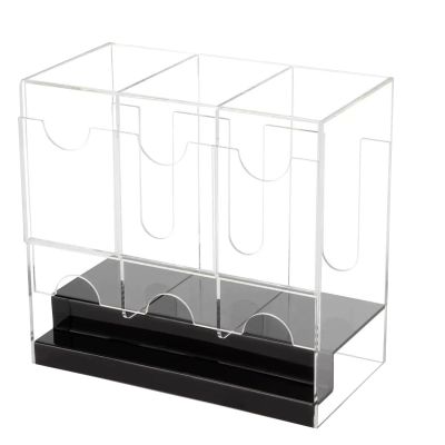 3-Slot Booster Card Box - Acrylic Deck Storage Case, Durable Organizer Container, Protective Display | Collection Booster Pack Shelf Desktop Home for Card Game Display Organization