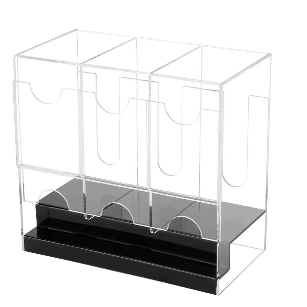 3-Slot Booster Card Box - Acrylic Deck Storage Case, Durable Organizer Container, Protective Display | Collection Booster Pack Shelf Desktop Home for Card Game Display Organization