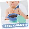 MOLUCKFU 2 Sets Food Bowls with Lids and Spoons Non-slip Suction Base Bowls for Boy Girl Safe PP Material Easy Clean Versatile Hot and Cold Feeding Tableware view 3