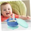 MOLUCKFU 2 Sets Food Bowls with Lids and Spoons Non-slip Suction Base Bowls for Boy Girl Safe PP Material Easy Clean Versatile Hot and Cold Feeding Tableware view 4
