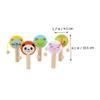 Abaodam 5pcs Wooden Rattle Cartoon Animal Design Handheld Musical Plaything for Early Education Sensory Development and Hand Training view 3