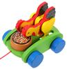 OFFIGAM Wooden Pulling Cart with Chicken Eggs Safe Smooth Surface Walker Wagon for Eco-Friendly Material Promotes Color Recognition and Creativity view 1