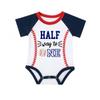 1/2 Way To First Half Birthday Boy Girl 6 Month Baseball Half Way To One Outfit Set view 1