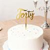 Happy 40th Birthday Cake Topper, Mirrored Gold Acrylic Forty Cake Topper, 40th Birthday Party Cake Decorations, Hello 40th Years Old, Happy Forty Birthday Party Supplies (FORTY) view 3
