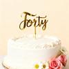 Happy 40th Birthday Cake Topper, Mirrored Gold Acrylic Forty Cake Topper, 40th Birthday Party Cake Decorations, Hello 40th Years Old, Happy Forty Birthday Party Supplies (FORTY) view 4