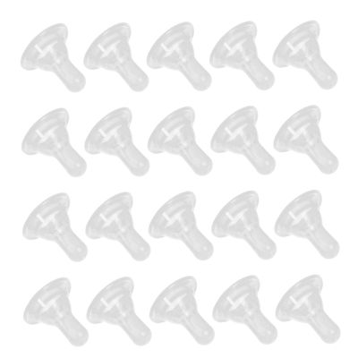 CVUTOVO 20Pcs Bottle Nipples Replacement Silicone Feeding Nipples Soft Anti-Colic Natural Shape for Breastfed Transparent Cross